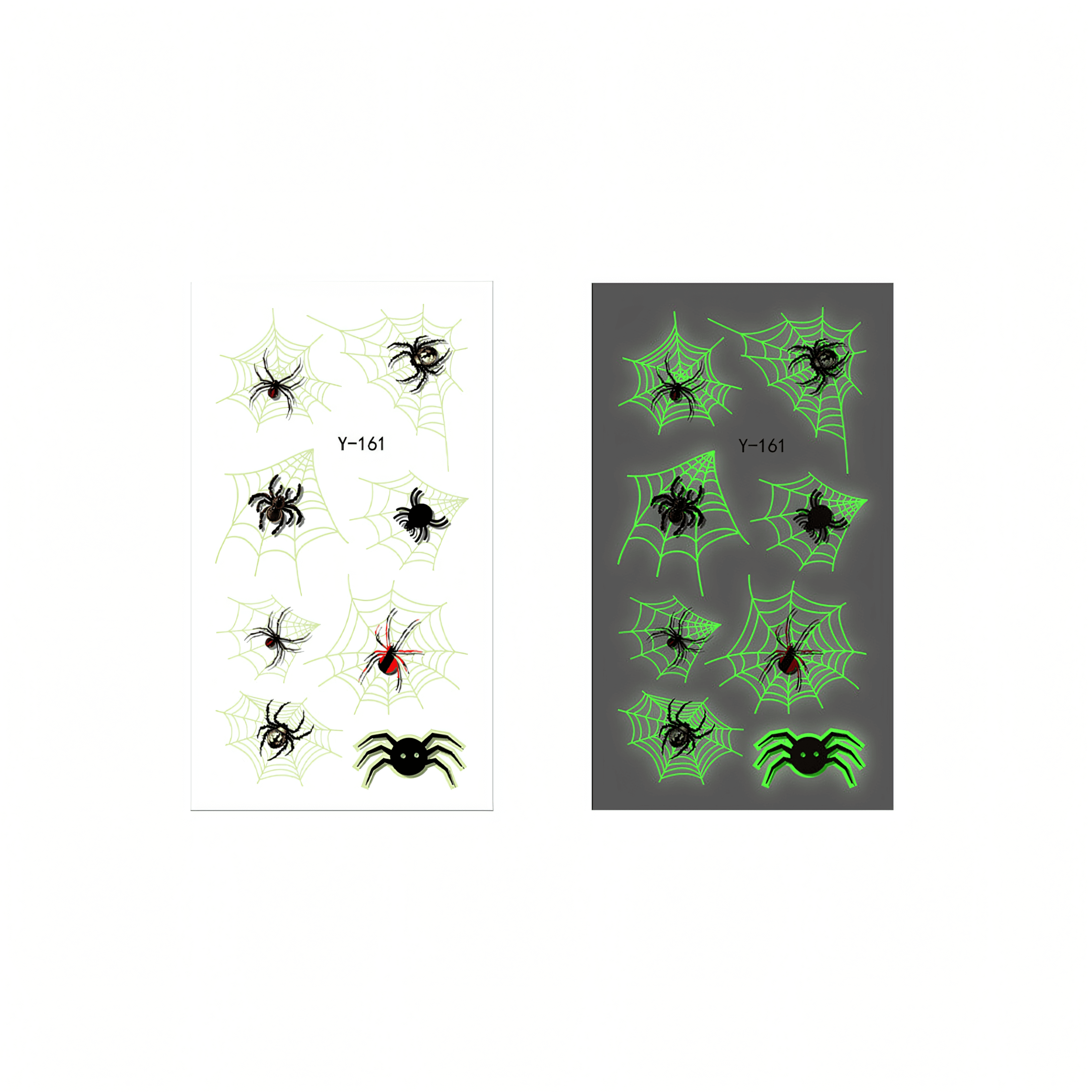 Halloween Glow-in-the-Dark Spider Temporary Tattoos