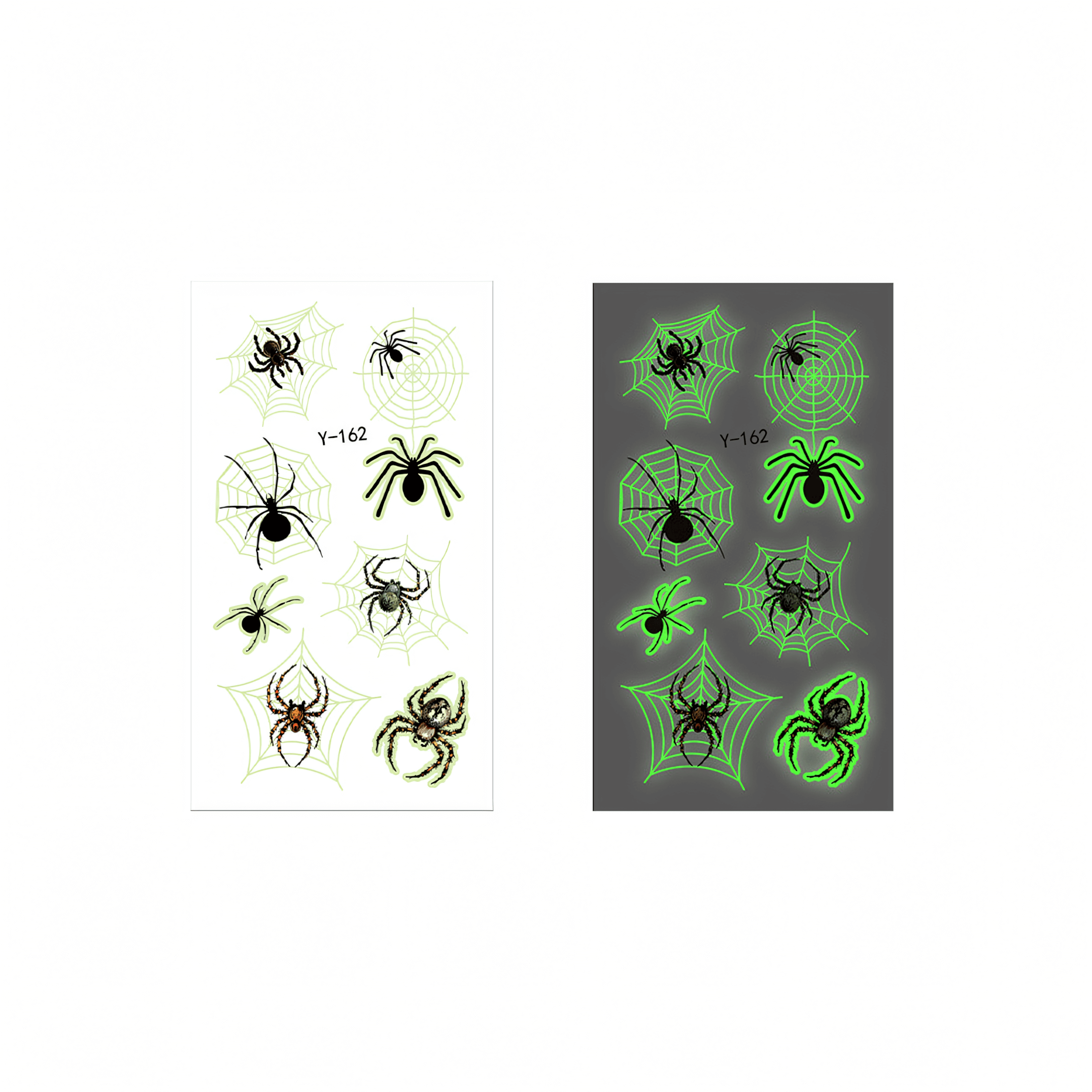 Halloween Glow-in-the-Dark Spider Temporary Tattoos