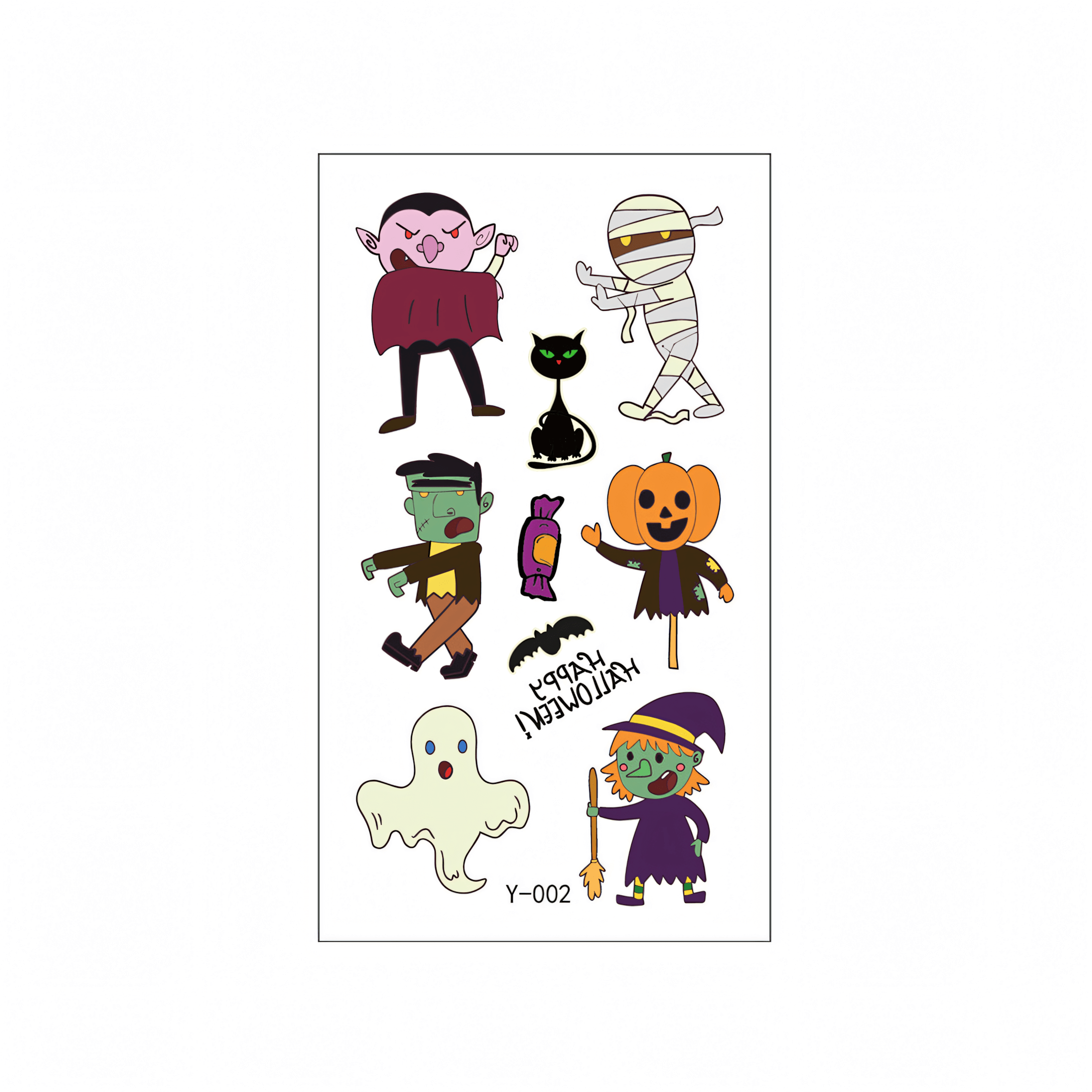 Halloween Series Glow-in-the-Dark Temporary Tattoos