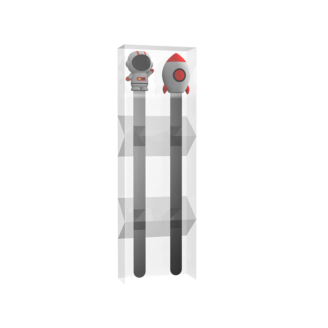 Bookmarks 3D Cartoon Astronaut Rocket Shape Bookmarks Stainless Steel