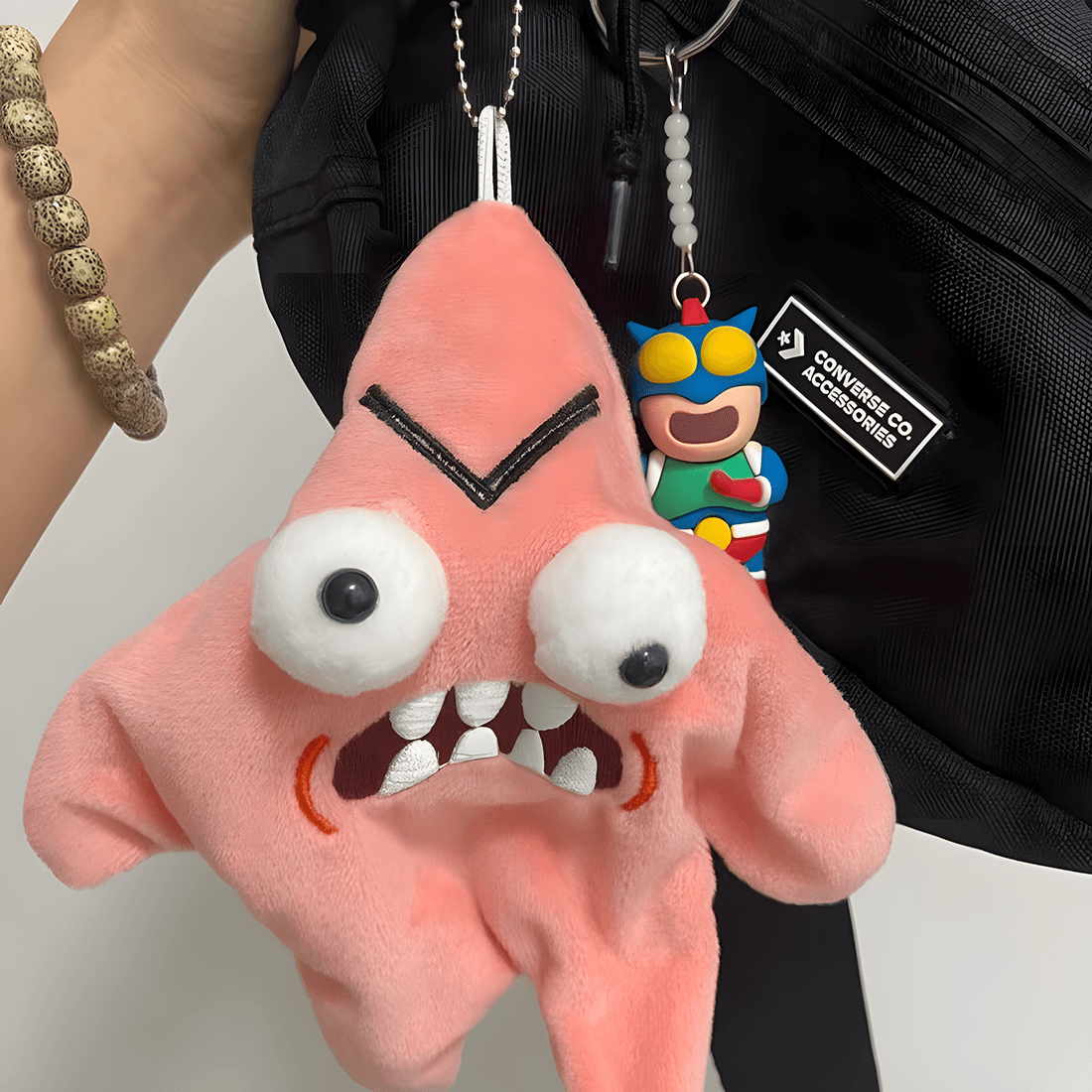 Crazy Patrick Star Plush Keychain