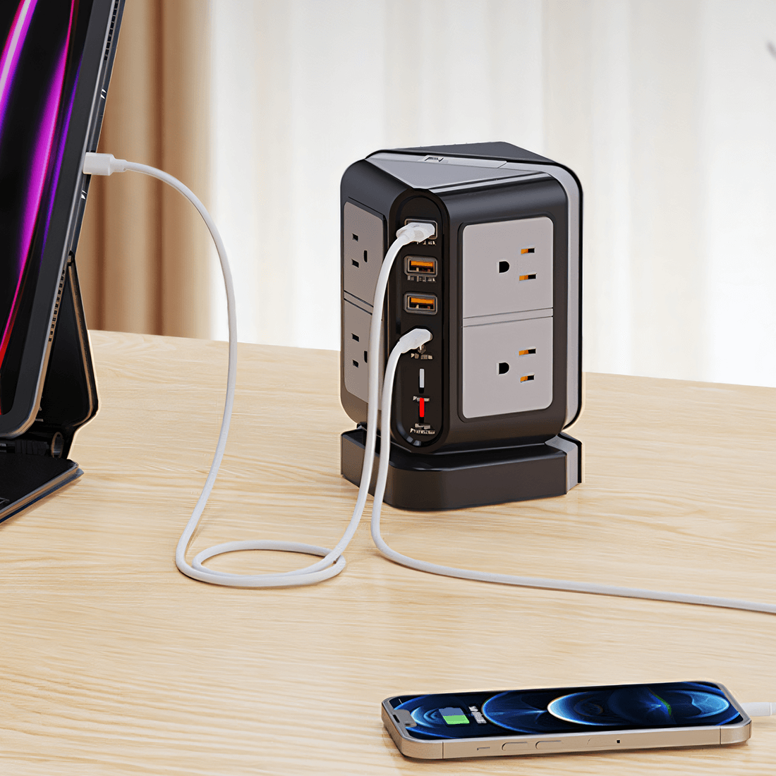 Tower Power Strip with USB