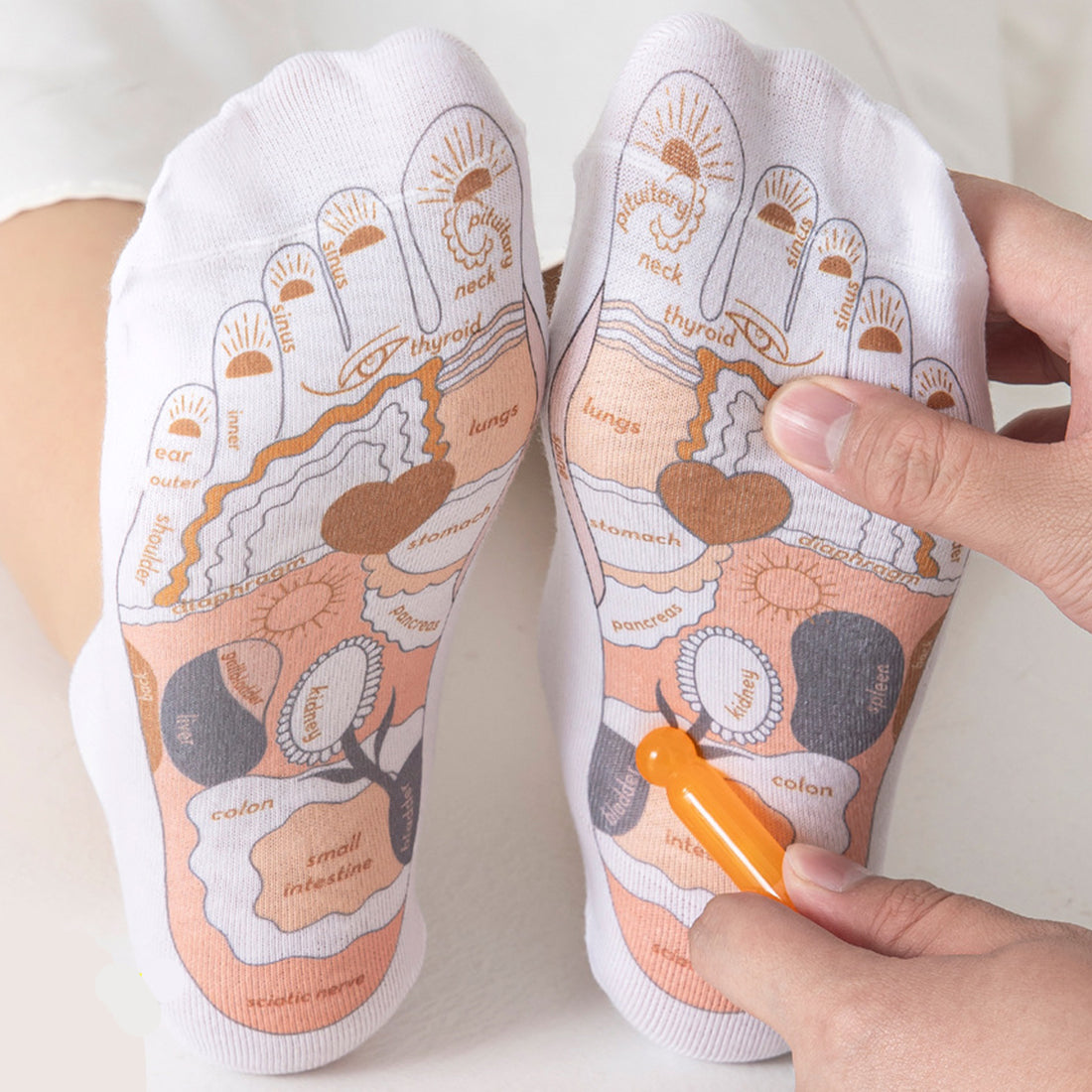 Acupressure Socks with Sole Reflexology Point Chart